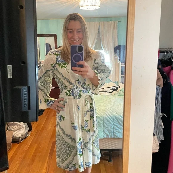 Tory Burch Cream Floral Dress - Picture 3 of 3